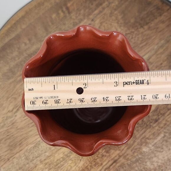 Jeff White Redware Vintage Pottery Vase Redware Pottery 1986 Vintage Redware - Picture 9 of 9